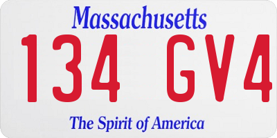 MA license plate 134GV4
