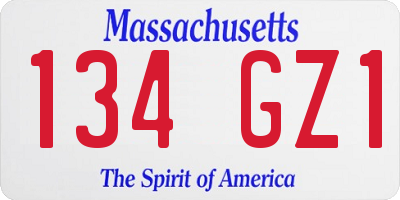 MA license plate 134GZ1