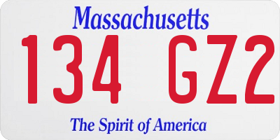 MA license plate 134GZ2
