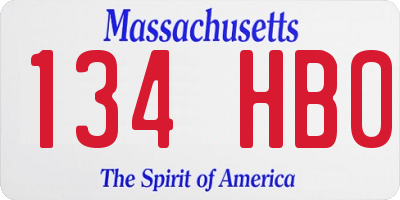 MA license plate 134HB0