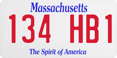 MA license plate 134HB1