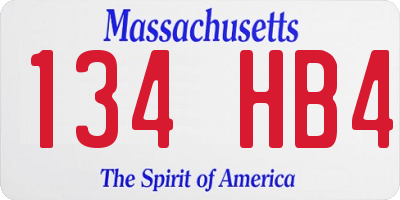 MA license plate 134HB4