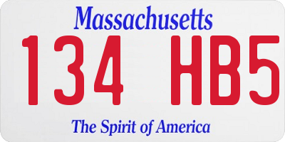 MA license plate 134HB5