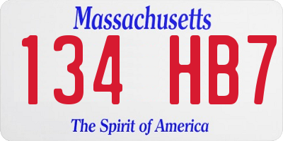 MA license plate 134HB7
