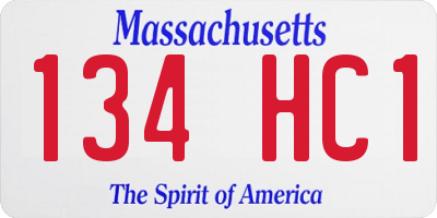MA license plate 134HC1