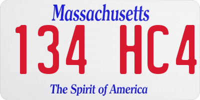 MA license plate 134HC4