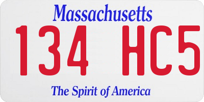 MA license plate 134HC5