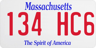 MA license plate 134HC6
