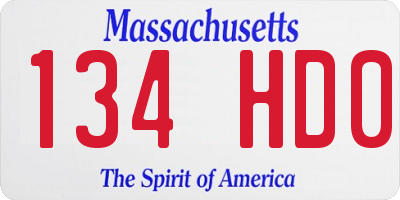 MA license plate 134HD0