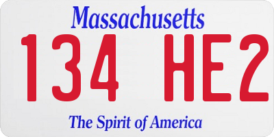 MA license plate 134HE2