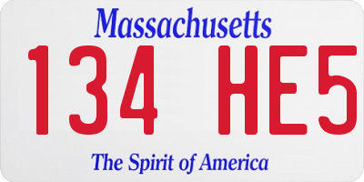 MA license plate 134HE5