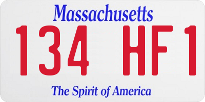 MA license plate 134HF1