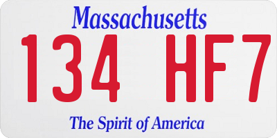 MA license plate 134HF7