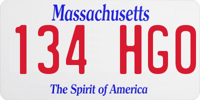 MA license plate 134HG0