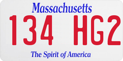 MA license plate 134HG2