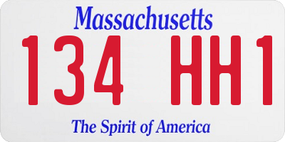 MA license plate 134HH1