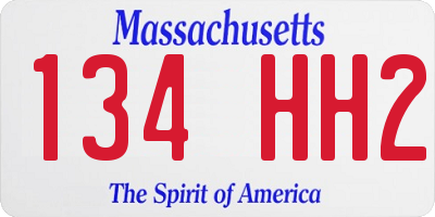 MA license plate 134HH2