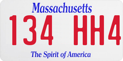 MA license plate 134HH4
