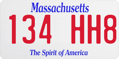 MA license plate 134HH8
