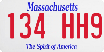 MA license plate 134HH9