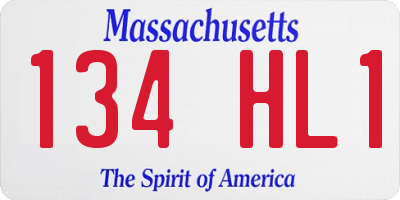 MA license plate 134HL1