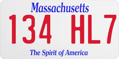 MA license plate 134HL7