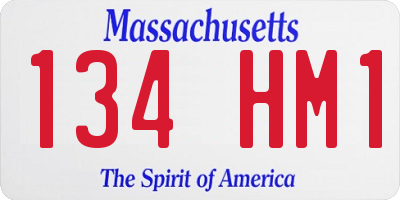 MA license plate 134HM1
