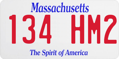MA license plate 134HM2
