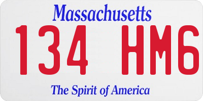 MA license plate 134HM6