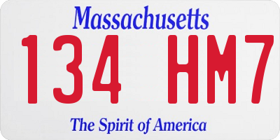 MA license plate 134HM7
