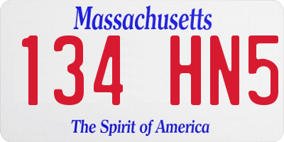 MA license plate 134HN5