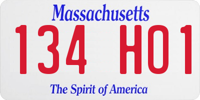 MA license plate 134HO1