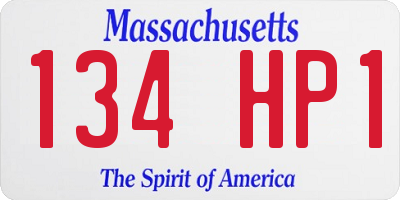 MA license plate 134HP1