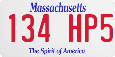 MA license plate 134HP5