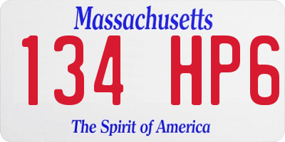 MA license plate 134HP6