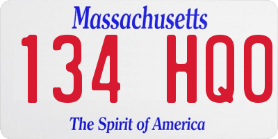MA license plate 134HQ0