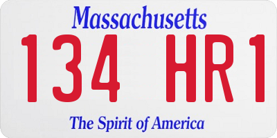 MA license plate 134HR1