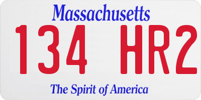 MA license plate 134HR2