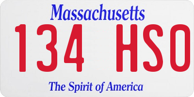 MA license plate 134HS0