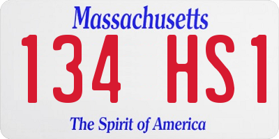 MA license plate 134HS1