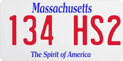 MA license plate 134HS2