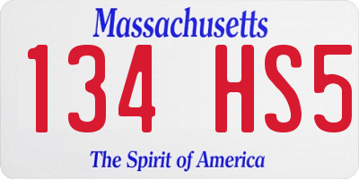 MA license plate 134HS5