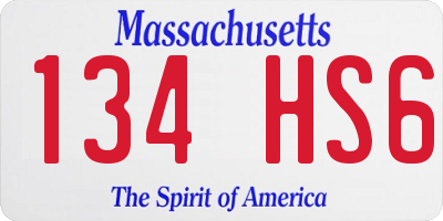 MA license plate 134HS6