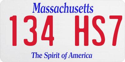 MA license plate 134HS7