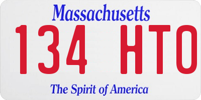 MA license plate 134HT0