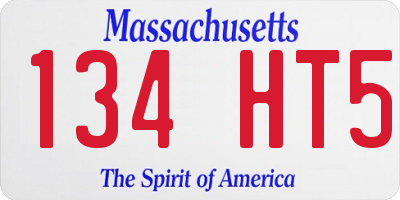 MA license plate 134HT5