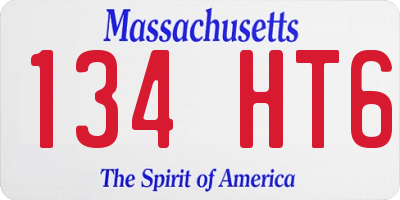 MA license plate 134HT6