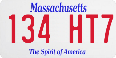 MA license plate 134HT7