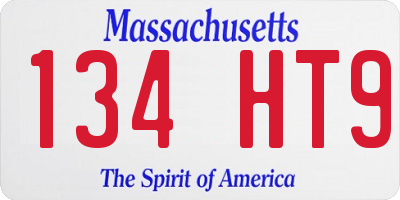 MA license plate 134HT9