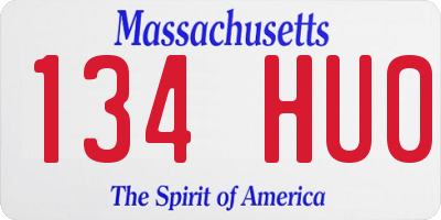 MA license plate 134HU0